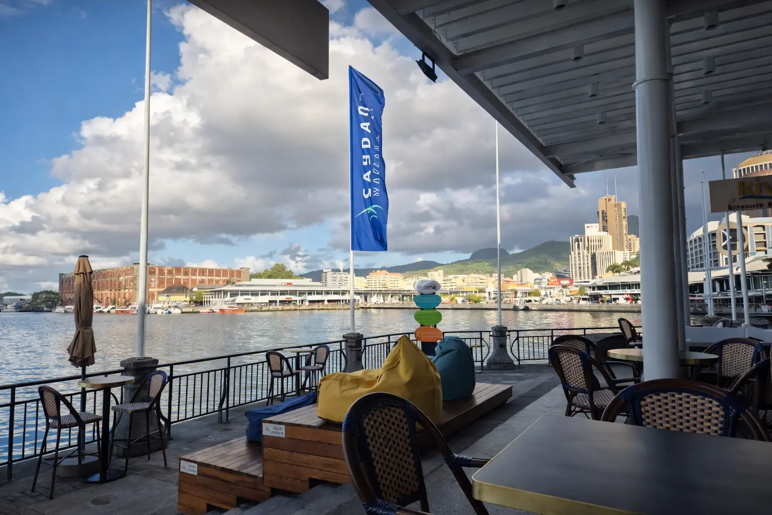 Riva Waterfront outdoor seating by the sea